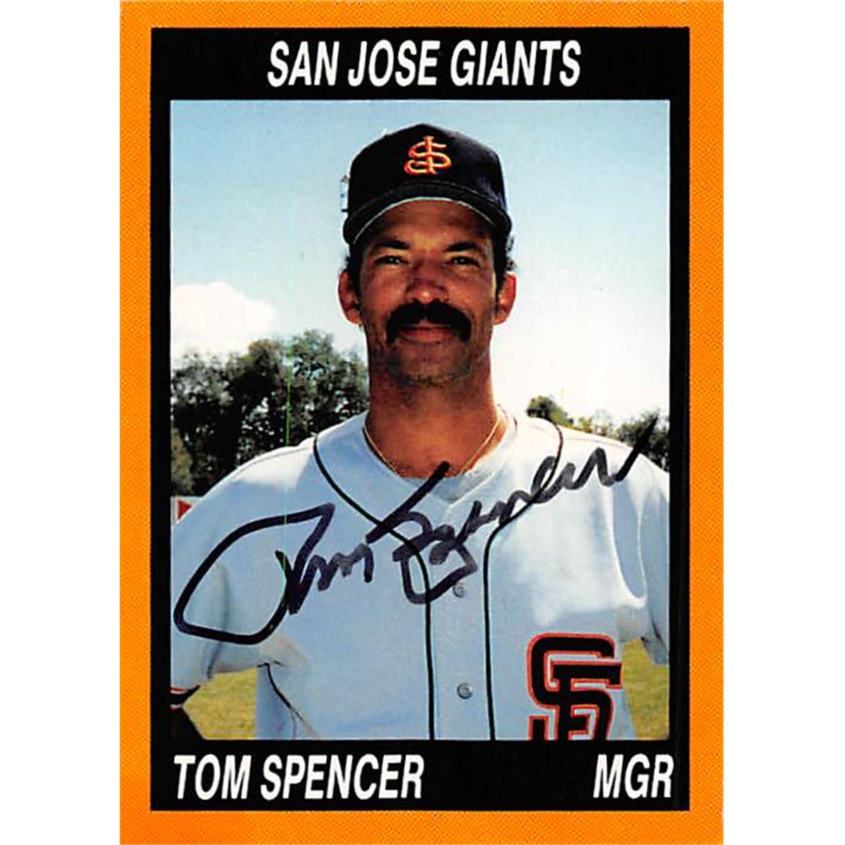 Picture of Autograph Warehouse 344556 Tom Spencer Autographed Baseball Card - Minor League, San Jose Giants 1990 Cal League No. 53