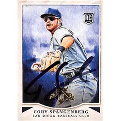 344567 Cory Spangenberg Autographed Baseball Card - San Diego Padres 2015 Donruss No. 156 Diamond Kings Rookie