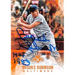 Picture of Autograph Warehouse 344592 Brooks Robinson Autographed Baseball Card - Baltimore Orioles 2017 Donruss No. 98 Diamond Kings Inscribed HOF 83