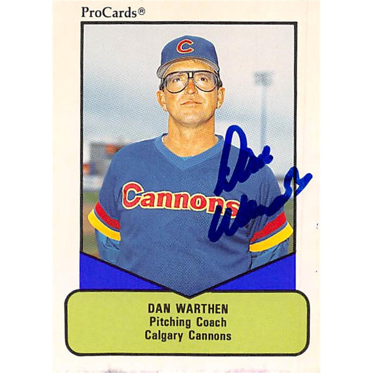344608 Dan Warthen Autographed Baseball Card - Minor League, Calgary Cannons 1990 ProCards No. 130