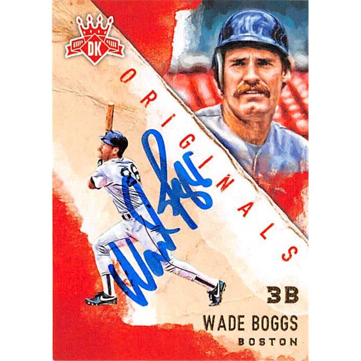 344661 Wade Boggs Autographed Baseball Card - Boston Red Sox 2017 Donruss No. DO25 Diamond Kings Originals