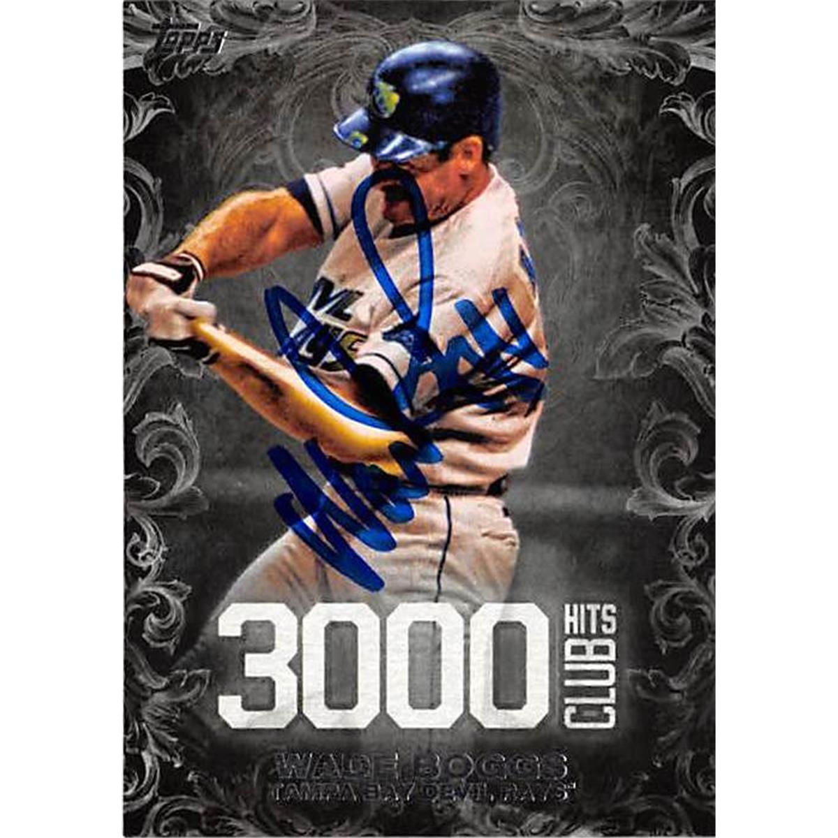 344664 Wade Boggs Autographed Baseball Card - Tampa Bay Rays 2016 Topps No. 3000H18