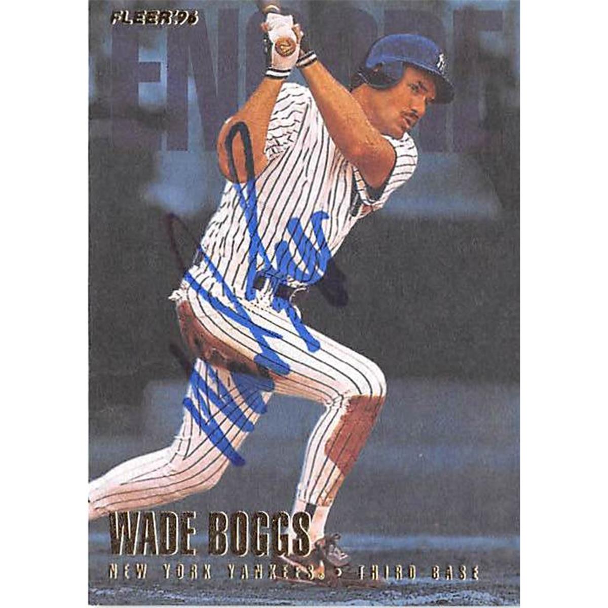 Picture of Autograph Warehouse 344665 Wade Boggs Autographed Baseball Card - New York Yankees 1996 Fleer No. U214