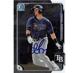 Picture of Autograph Warehouse 344669 Daniel Robertson Autographed Baseball Card - Tampa Bay Rays 2015 Topps Bowman Chrome No. BCP248 Rookie