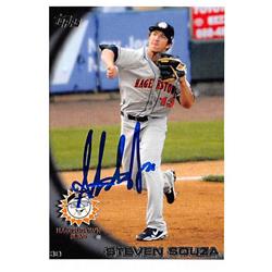 Picture of Autograph Warehouse 344672 Steven Souza Autographed Baseball Card - Washington Nationals Hagerstown Suns 2010 Topps Pro Debut No. 395 Rookie