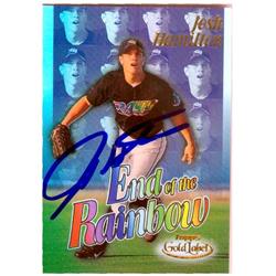 Picture of Autograph Warehouse 344735 Josh Hamilton Autographed Baseball Card - Tampa Bay Devil Rays SC 2000 Topps Gold Label No. ER3 Rookie Refractor