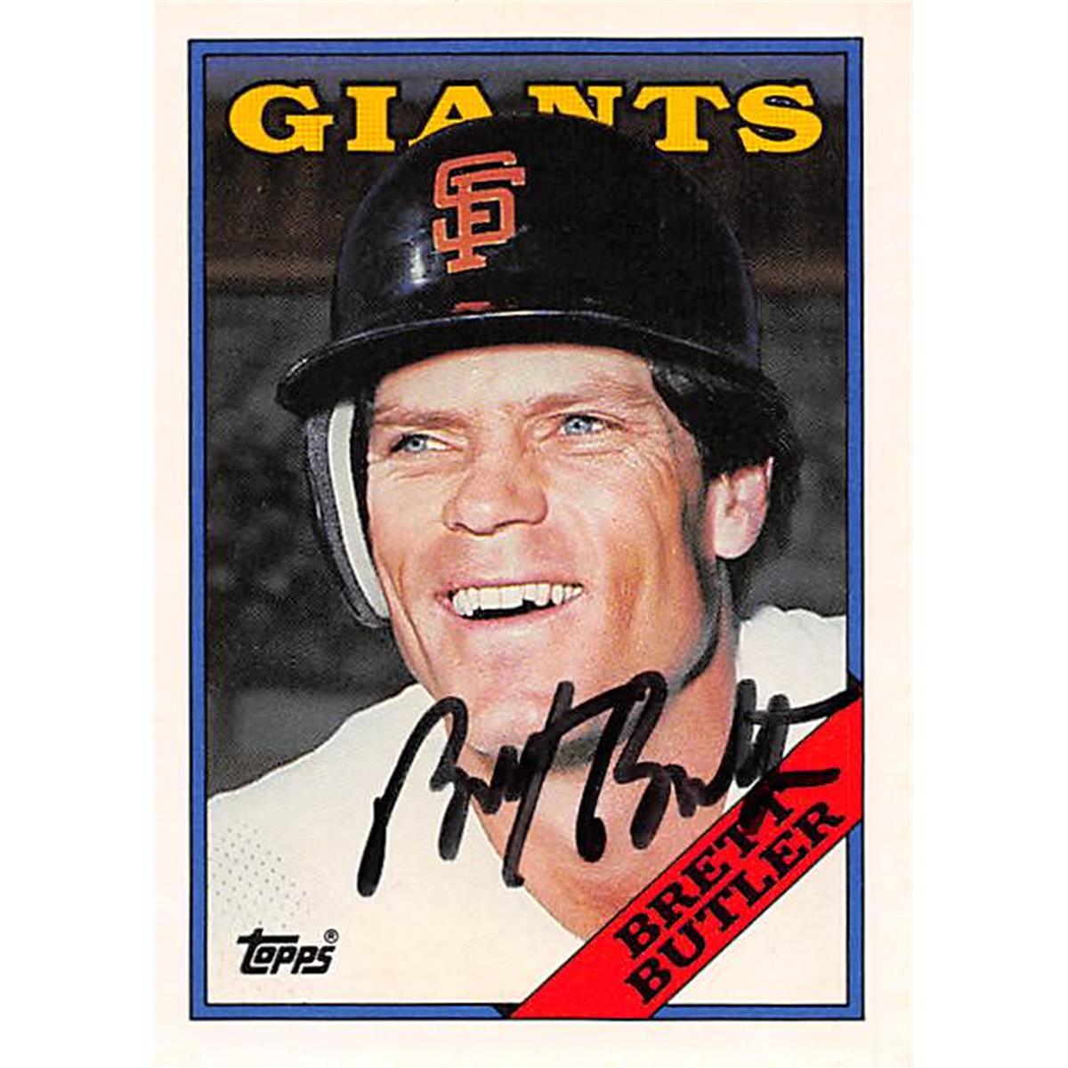 344747 Brett Butler Autographed Baseball Card - San Francisco Giants, SC 1988 Topps Traded No. 22T