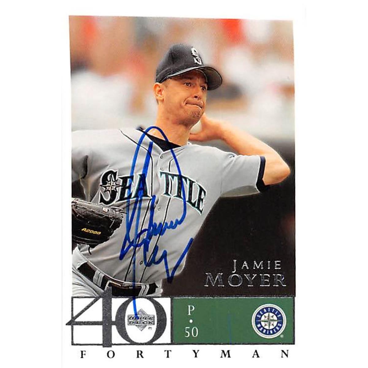 302126 Jamie Moyer Autographed Baseball Card - Seattle Mariners 2003 Upper Deck Fortyman No. 139 -  Autograph Warehouse