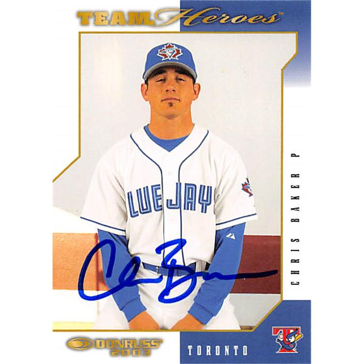 302152 Chris Baker Autographed Baseball Card - Toronto Blue Jays, FT 2003 Donruss Team Heroes No. 531