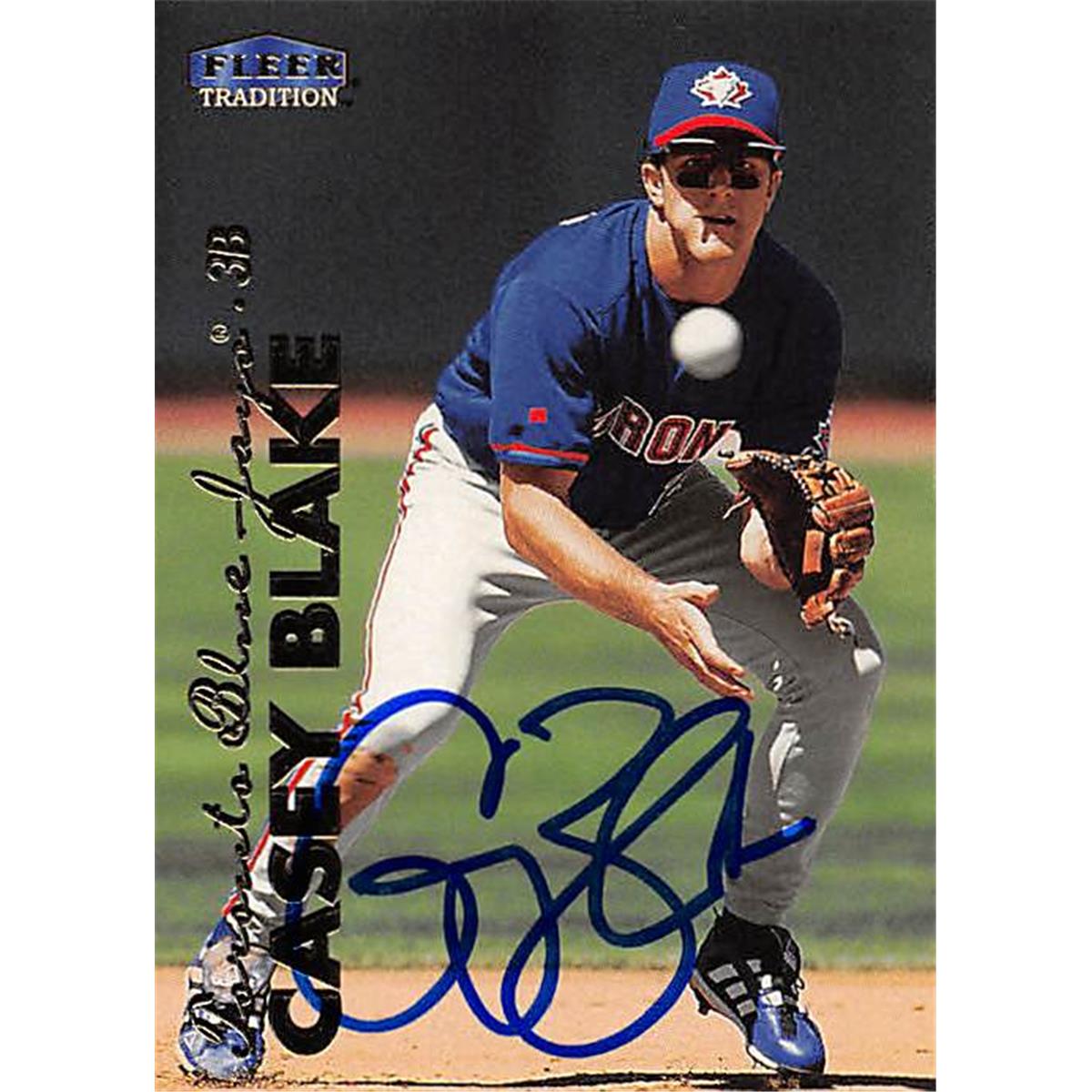 302169 Casey Blake Autographed Baseball Card - Toronto Blue Jays, FT 1999 Fleer Tradition No. U97