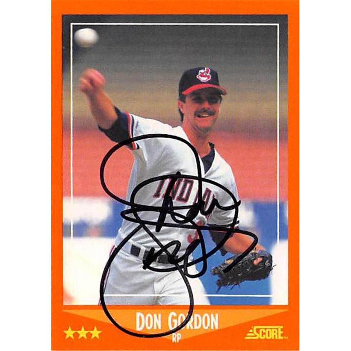 Picture of Autograph Warehouse 302192 Don Gordon Autographed Baseball Card - Cleveland Indians 1988 Score No. 92T