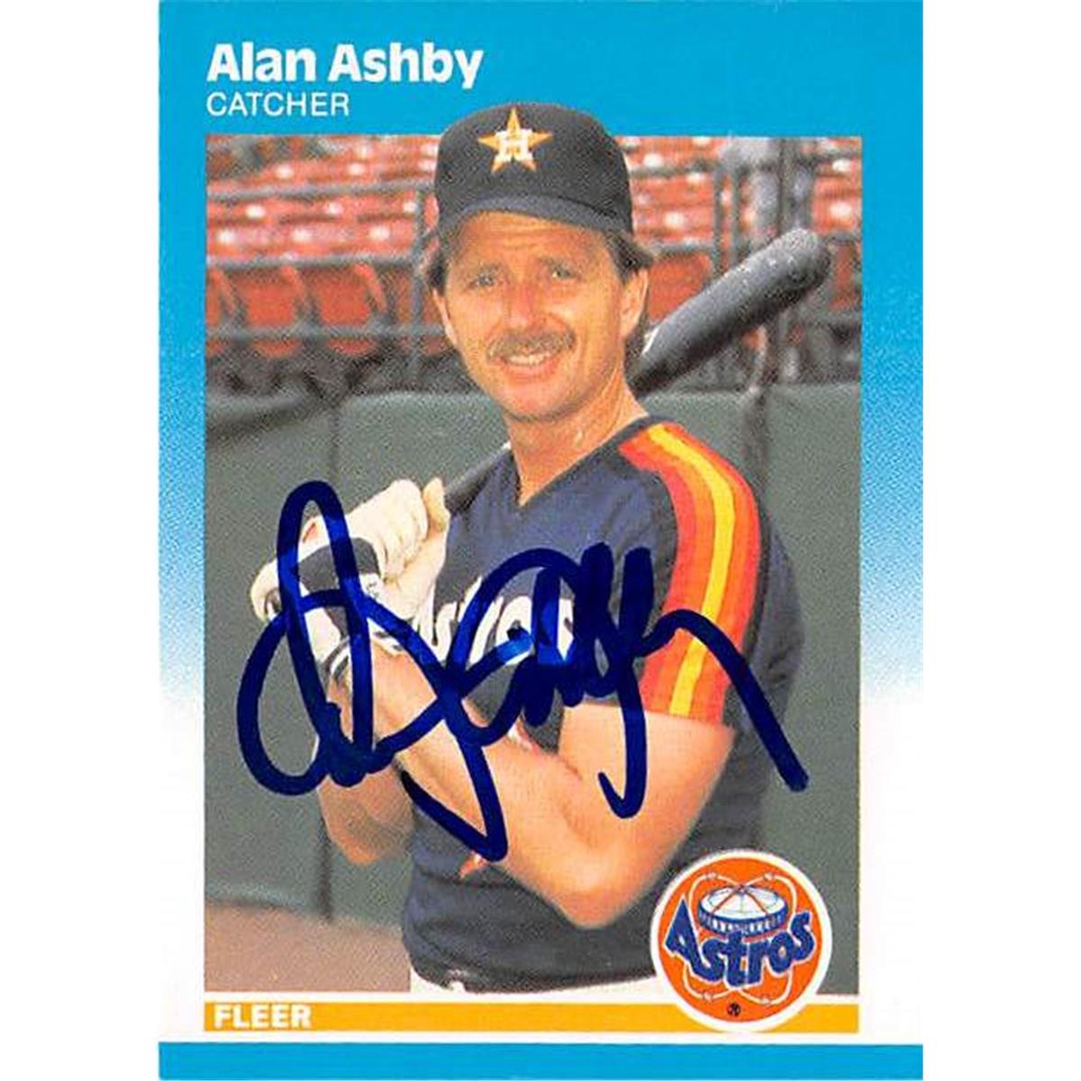 302397 Alan Ashby Autographed Baseball Card - Houston Astros SC 1987 Fleer No. 50