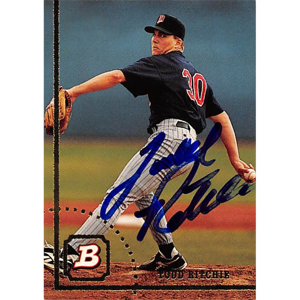 344151 Todd Ritchie Autographed Baseball Card - Minnesota Twins, FT 1994 Bowman No. 272