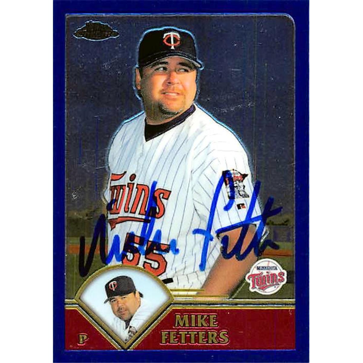 344152 Mike Fetters Autographed Baseball Card - Minnesota Twins, FT 2003 Topps Chrome No. T66