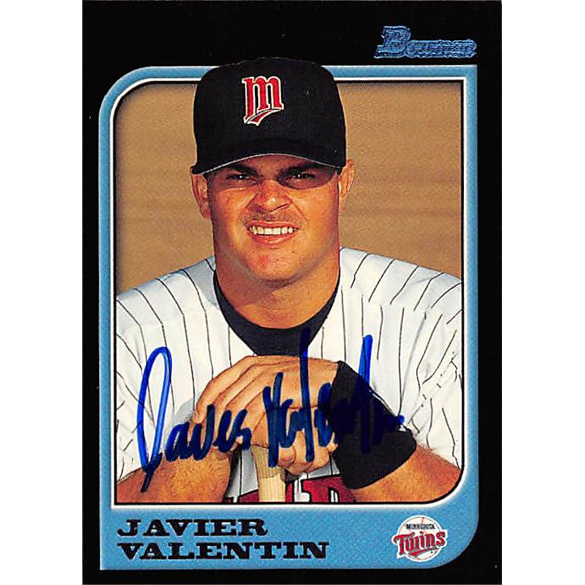 344153 Javier Valentin Autographed Baseball Card - Minnesota Twins, FT 1997 Bowman No. 116