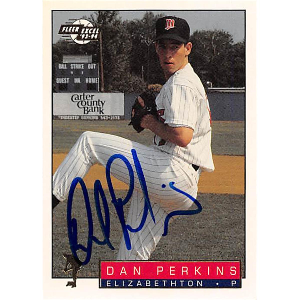 344156 Dan Perkins Autographed Baseball Card - Minnesota Twins, FT 1994 Fleer Excel No. 97