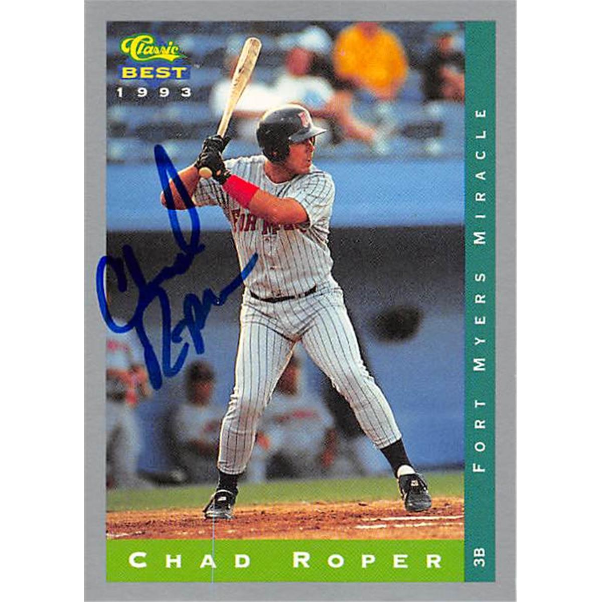 344158 Chap Roper Autographed Baseball Card - Minnesota Twins, FT 1993 Classic Best No. 15 Rookie