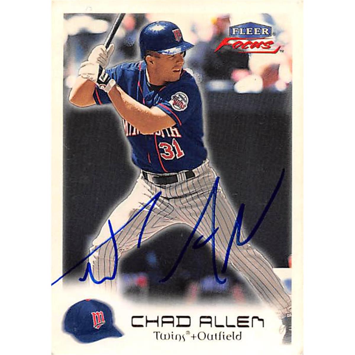 344164 Chad Allen Autographed Baseball Card - Minnesota Twins, FT 2000 Fleer Focus No. 101