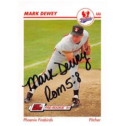 344169 Mark Dewey Autographed Baseball Card - San Francisco Giants, FT 1991 Impel Minor League Pre Rookie No. 382