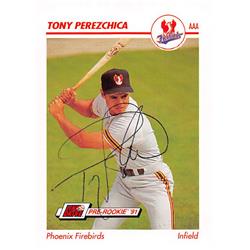 344172 Tony Perezchica Autographed Baseball Card - San Francisco Giants, FT 1991 Impel Minor League Pre Rookie No. 388