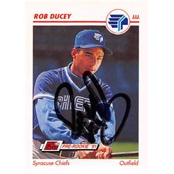 344173 Rob Ducey Autographed Baseball Card - Toronto Blue Jays, FT 1991 Impel Minor League Pre Rookie No. 502