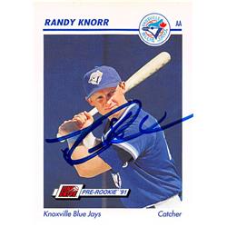 344183 Randy Knorr Autographed Baseball Card - Toronto Blue Jays, FT 1991 Impel Minor League Pre Rookie No. 361