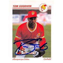 344207 Tom Goodwin Autographed Baseball Card - Los Angeles Dodgers, FT 1991 Impel Minor League Pre Rookie No. 6