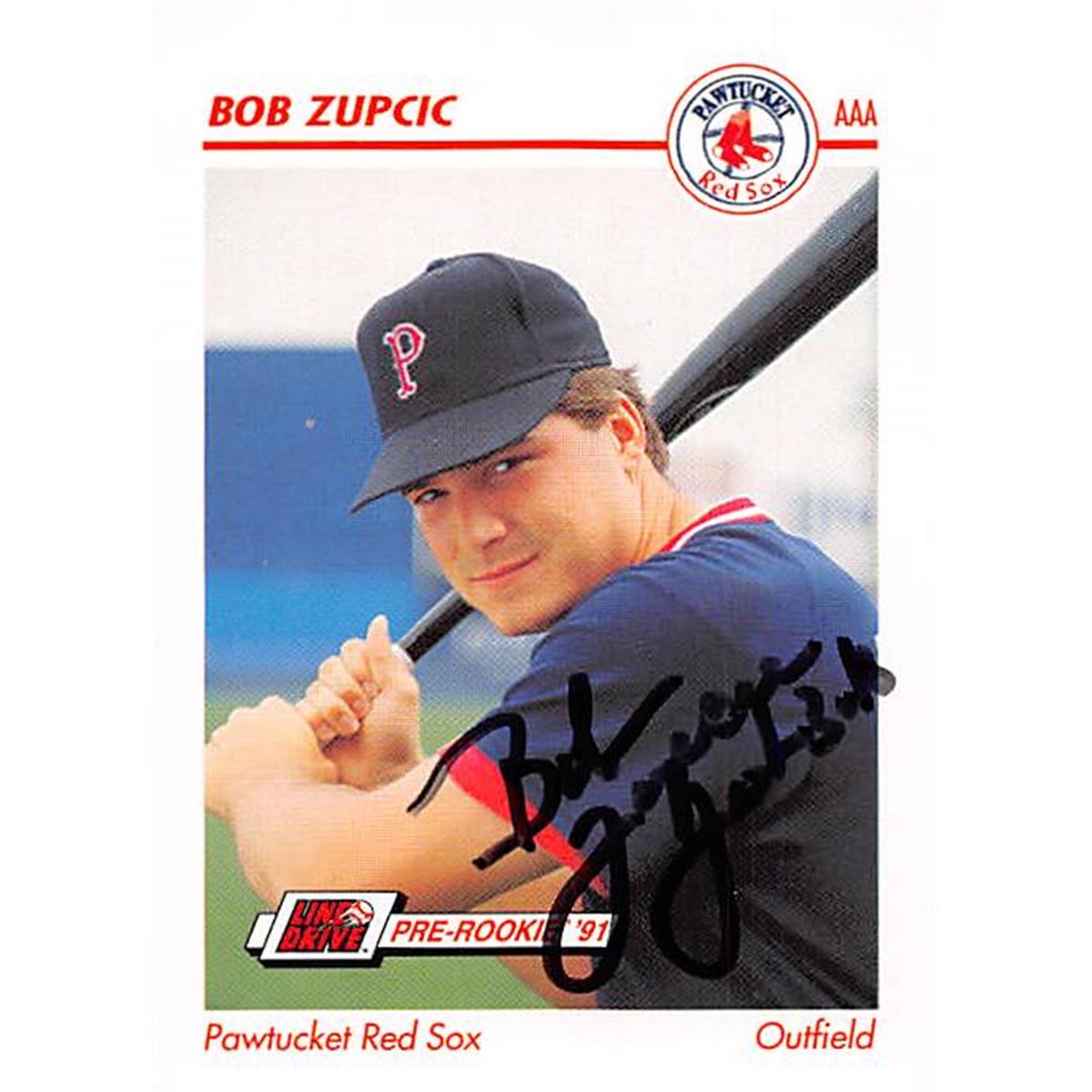344231 Bob Zupcic Autographed Baseball Card - Boston Red Sox, FT 1991 Impel Minor League Pre Rookie No. 373