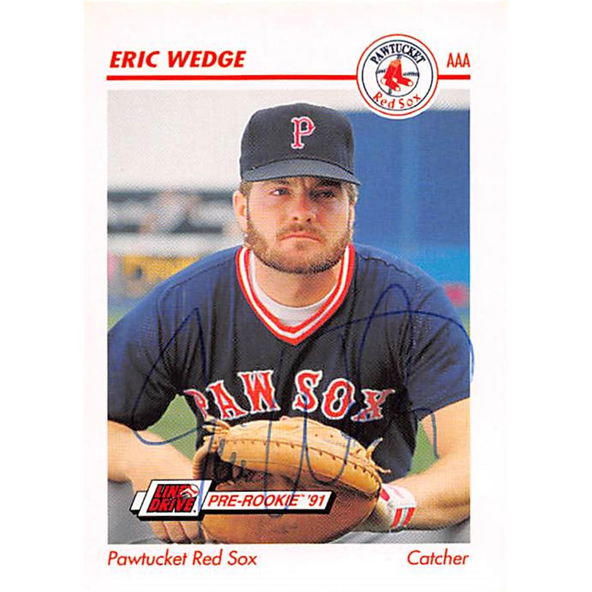 344232 Eric Wedge Autographed Baseball Card - Boston Red Sox, FT 1991 Impel Minor League Pre Rookie No. 372