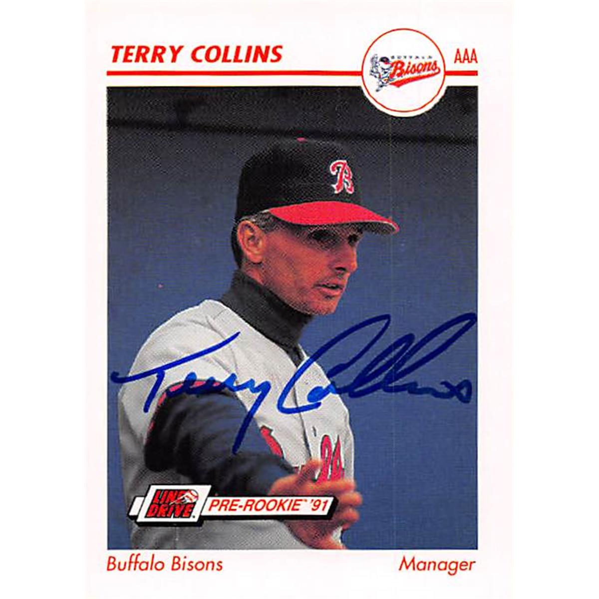 344239 Terry Collins Autographed Baseball Card - Buffalo Bisons 1991 Impel Minor League Pre Rookie No. 49