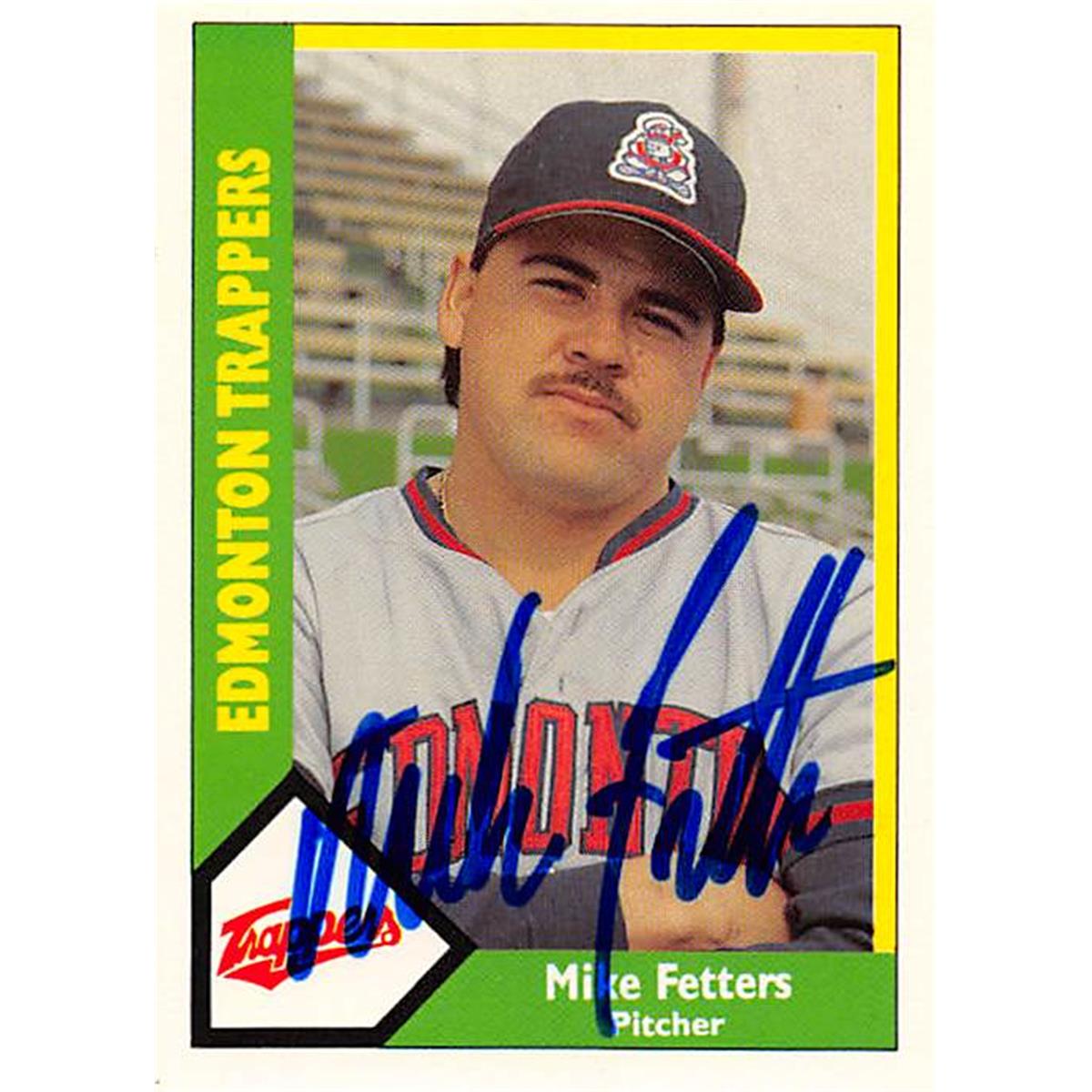344280 Mike Fetters Autographed Baseball Card - Edmonton Trappers, Angels 1990 CMC Minor League No. 484