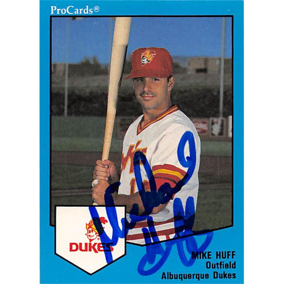 344317 Mike Huff Autographed Baseball Card - Albuquerque Dukes 1989 ProCards No. 79 Minor League Rookie -  Autograph Warehouse