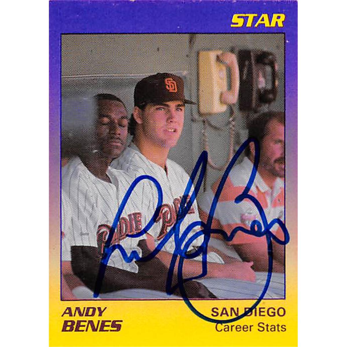 344326 Andy Benes Autographed Baseball Card - San Diego Padres 1989 Star No. 17 Minor League Rookie