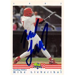 344336 Mike Lieberthal Autographed Baseball Card - Reading Phillies 1992 Classic Best No. 231 Minor League Rookie
