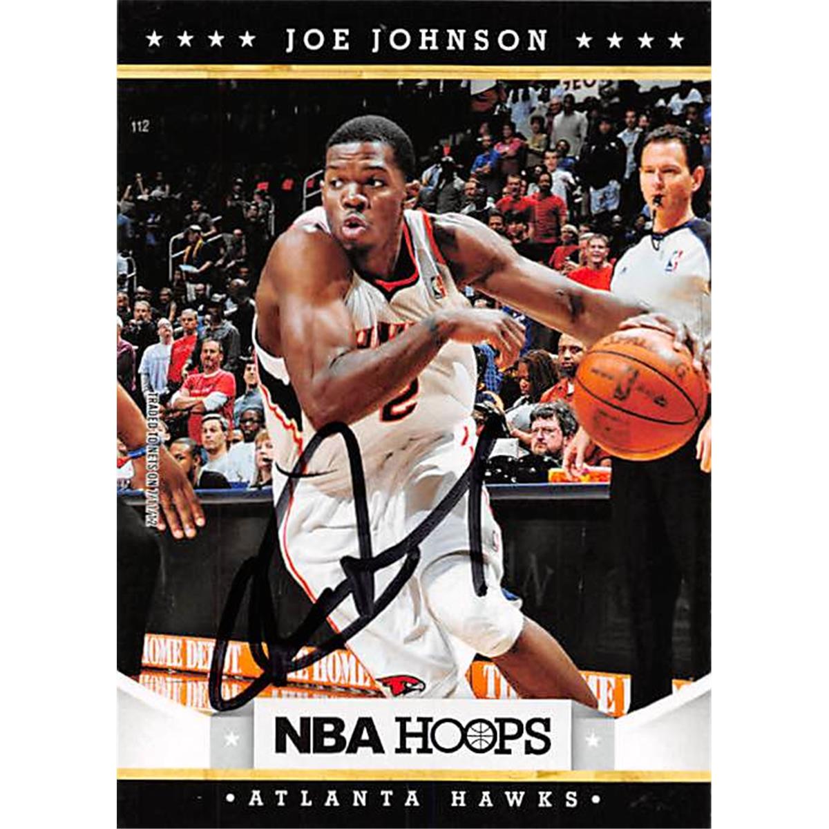 344435 Joe Johnson Autographed Basketball Card - Atlanta Hawks 2012 Panini Hoops No. 150