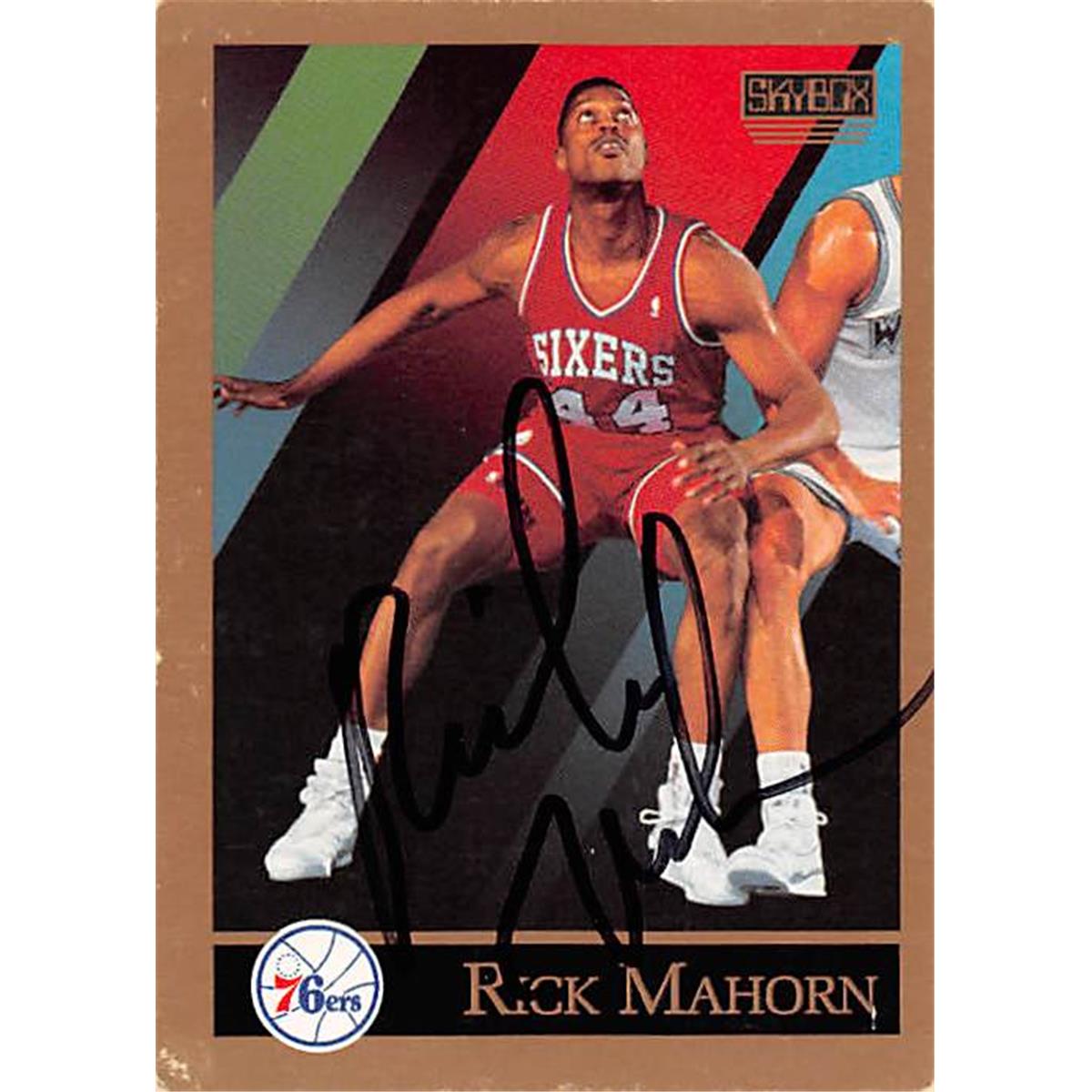 Picture of Autograph Warehouse 344443 Rick Mahorn Autographed Basketball Card - Philadelphia 76ers 1990 Skybox No. 217