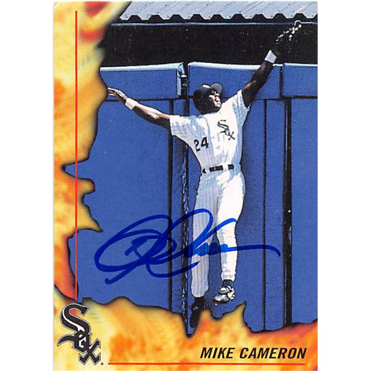 301834 Mike Cameron Autographed Baseball Card - Chicago White Sox 1998 Lemon Chill No. 24