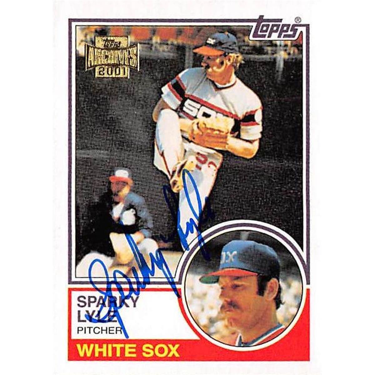 301837 Sparky Lyle Autographed Baseball Card - Chicago White Sox 2001 Topps Archives No. 693