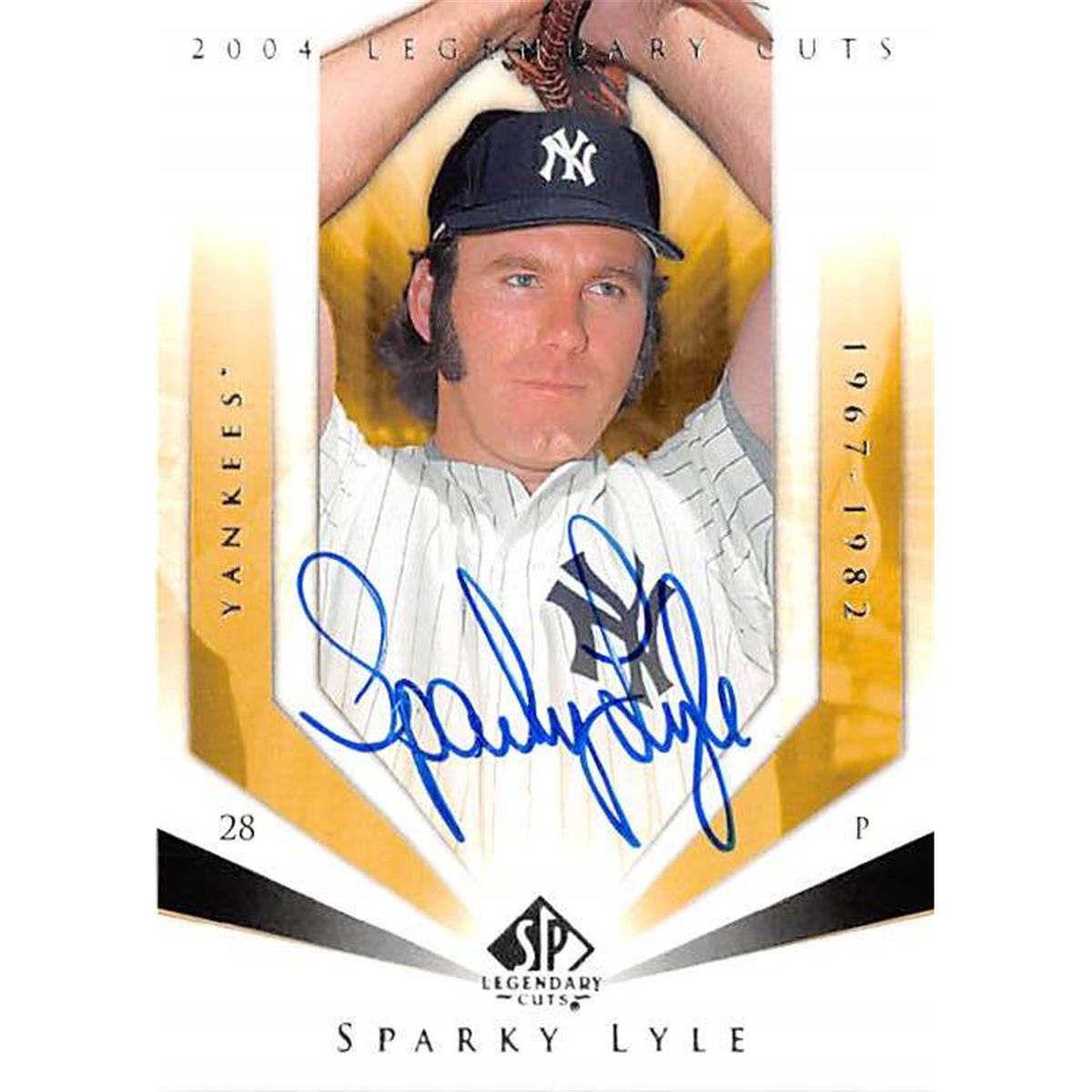301849 Sparky Lyle Autographed Baseball Card - New York Yankees 2004 Upper Deck Legendary Cuts No. 108