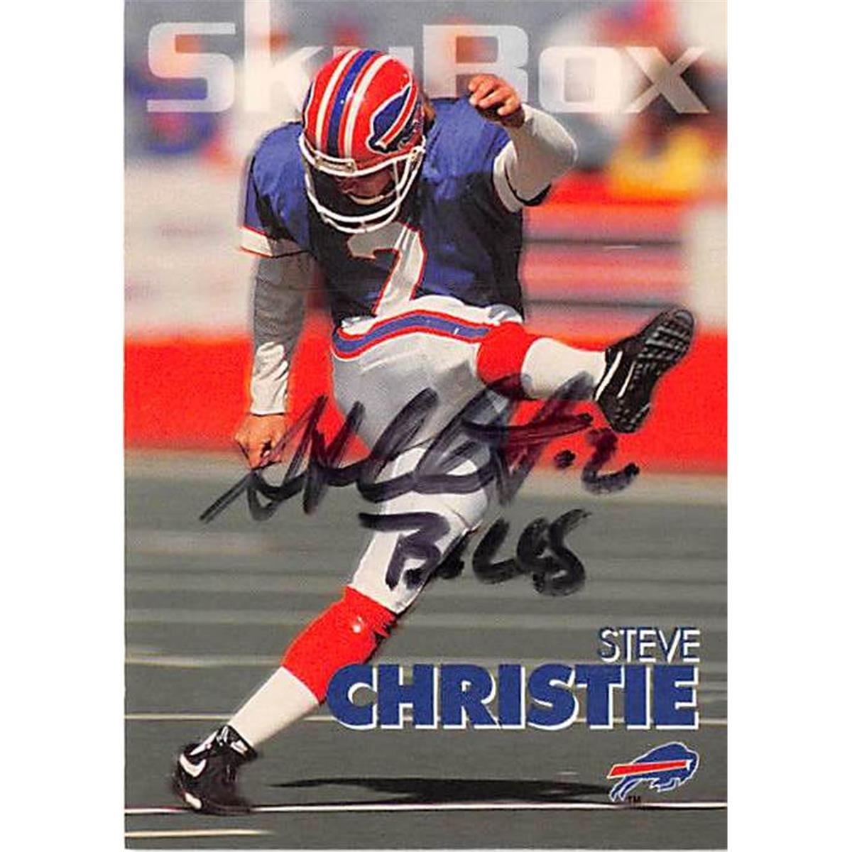 301906 Steve Christie Autographed Football Card - Buffalo Bills 1993 Slybox No. 26 -  Autograph Warehouse