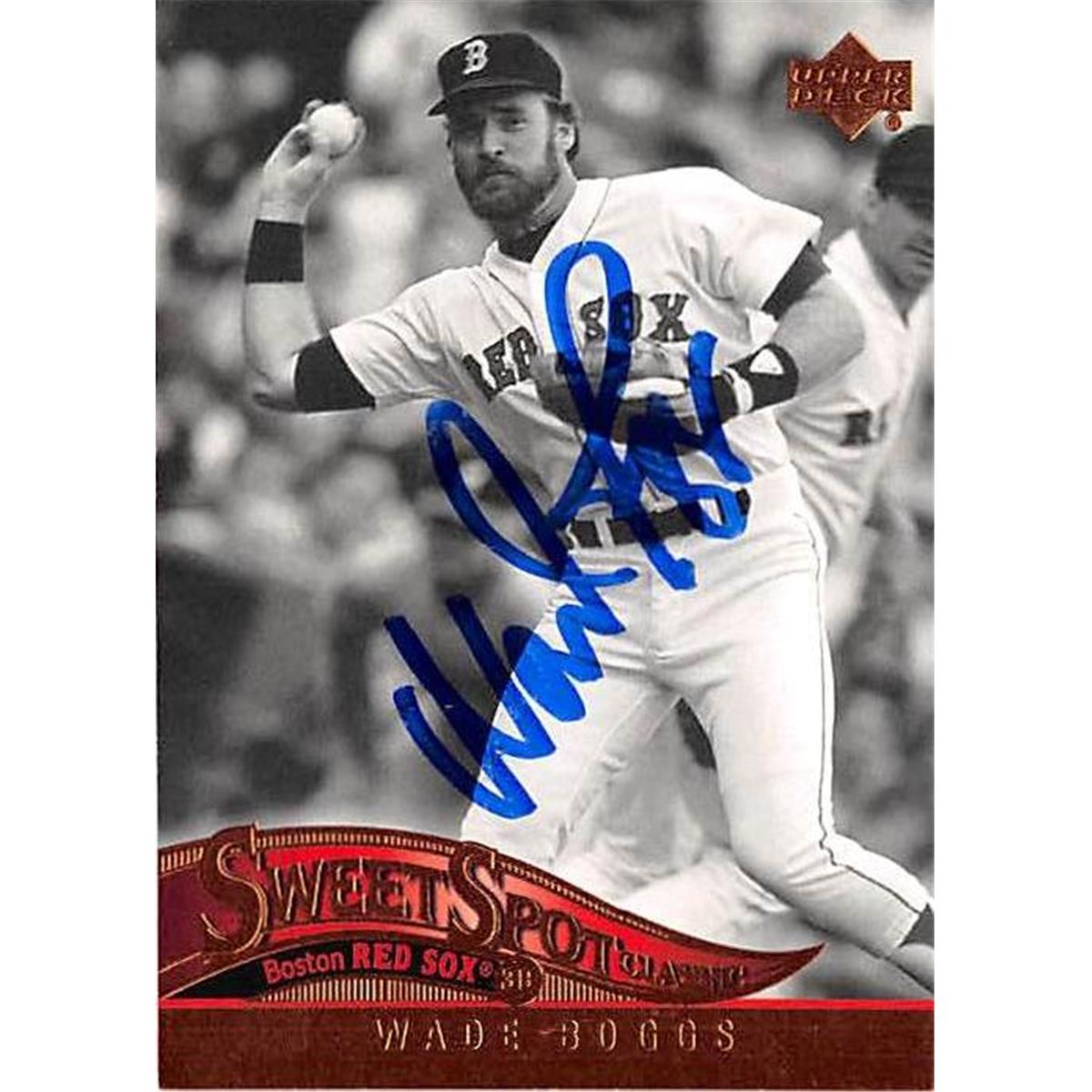 301955 Wade Boggs Autographed Baseball Card - Boston Red Sox 2005 Upper Deck Sweet Spot Classic No. 92