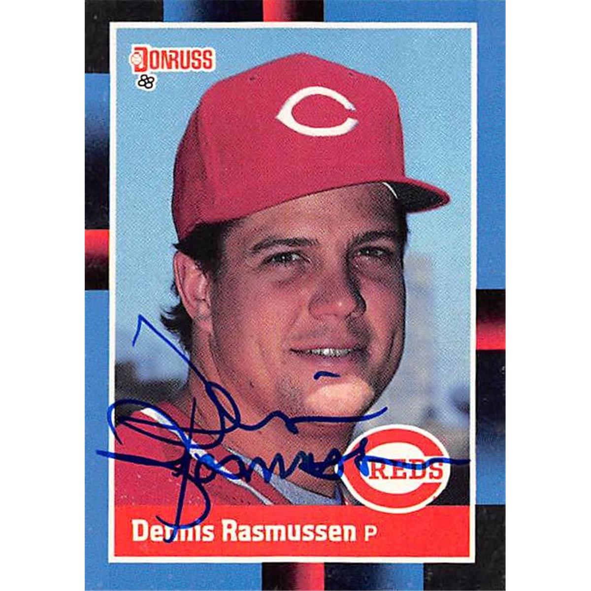 301971 Dennis Rasmussen Autographed Baseball Card - Cincinnati Reds 1988 Donruss No. 575