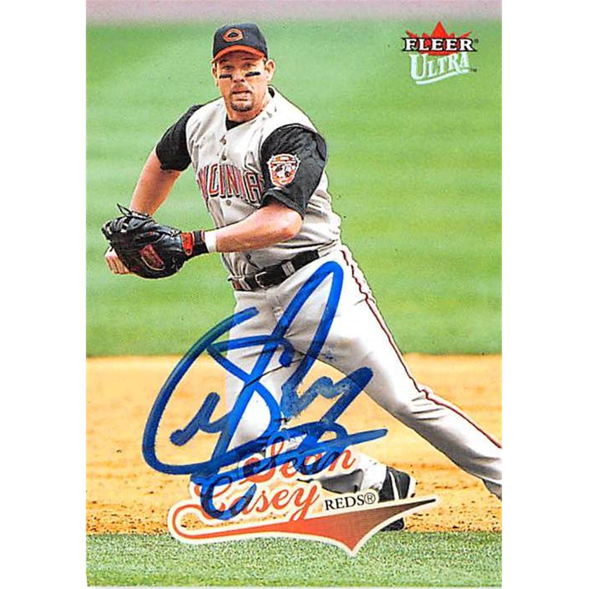 301974 Sean Casey Autographed Baseball Card - Cincinnati Reds 2004 Fleer Ultra No. 53