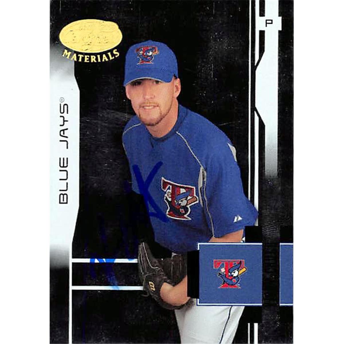 343832 Vinny Chulk Autographed Baseball Card - Toronto Blue Jays, FT 2003 Leaf Materials No. 194
