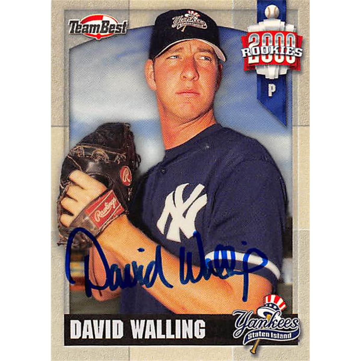 343842 David Walling Autographed Baseball Card - New York Yankees, FT 2000 Team Best No. 91 Rookie