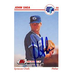 343849 John Shea Autographed Baseball Card - Toronto Blue Jays, Syracuse Chiefs FT 1991 Impel Pre Rookie No. 517 -  Autograph Warehouse