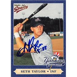 343854 Seth Taylor Autographed Baseball Card - New York Yankees, FT 1999 Multi-Ad Minor League Rookie No. 26