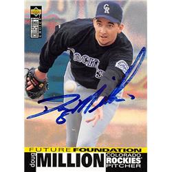 343894 Doug Million Autographed Baseball Card - Colorado Rockies, FT 1995 Upper Deck Future Foundation No. 38 Rookie