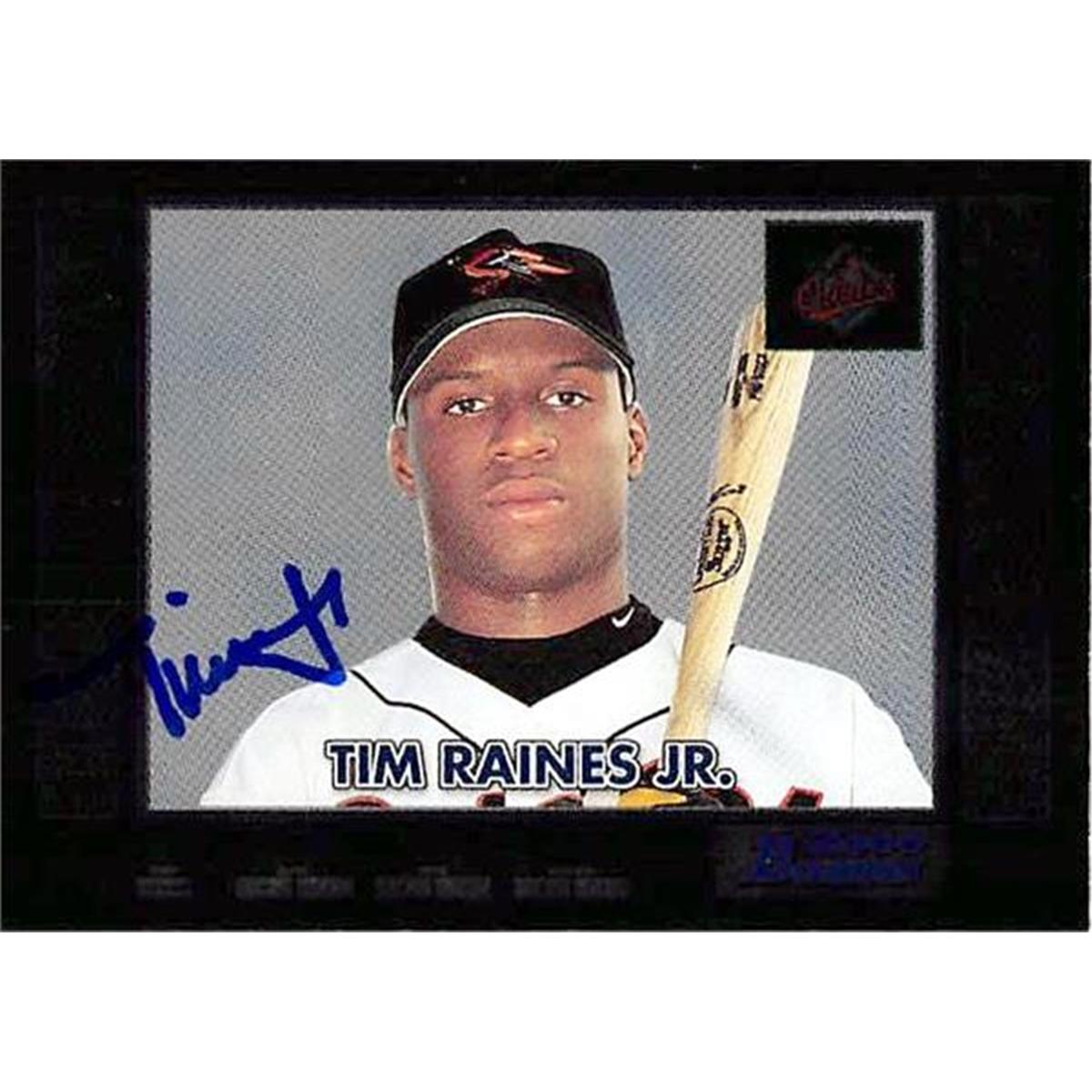 343916 Tim Raines Jr. Autographed Baseball Card - Baltimore Orioles, FT 2000 Bowman Chrome No. 332