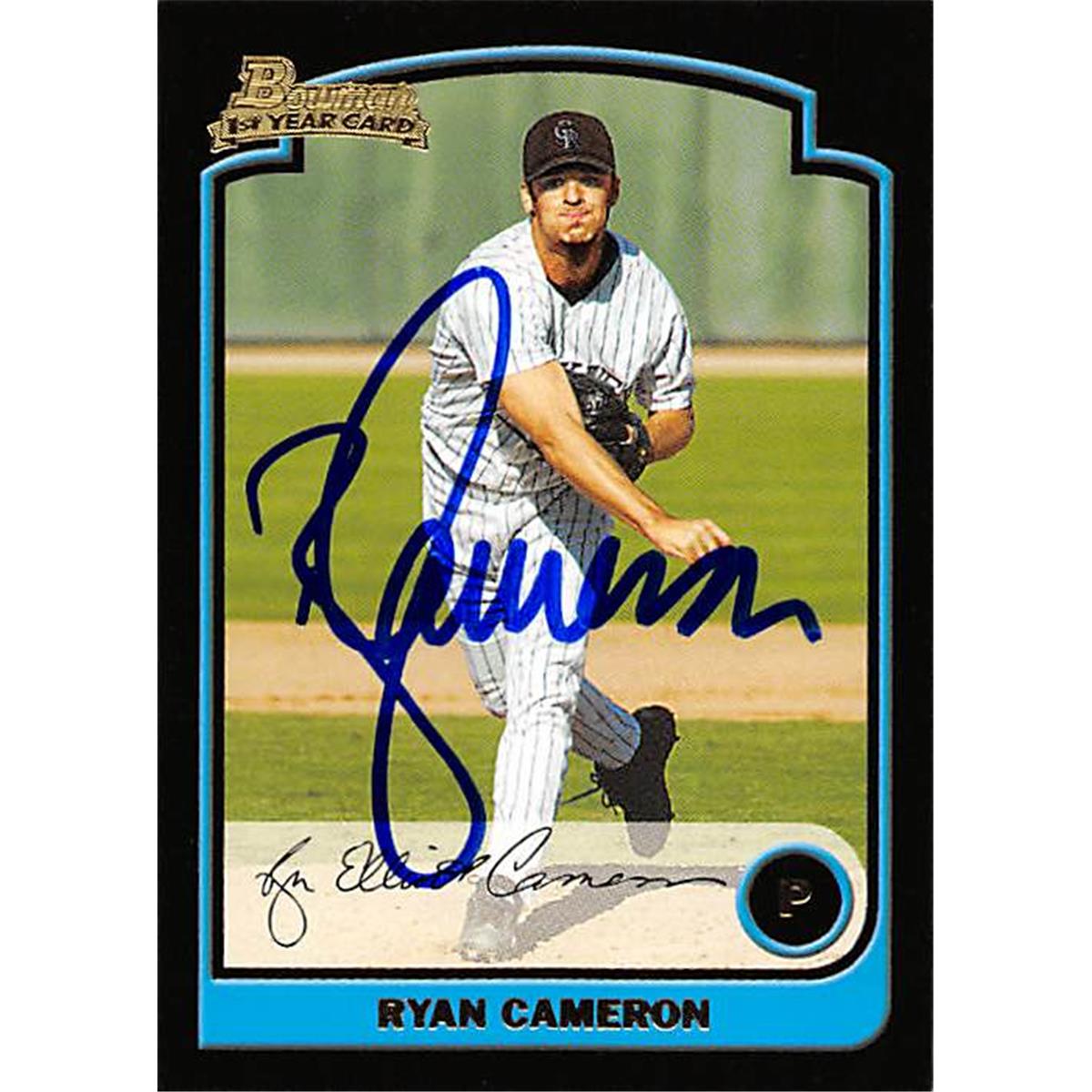 343920 Ryan Cameron Autographed Baseball Card - Colorado Rockies, FT 2003 Bowman 1st Year No. 192